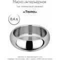 Миска металлическая интерьерная на силиконовой резинке Техно для кошек и собак 400 мл