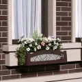 Ящик для цветов, балконный ящик, кашпо БРИZ, 70 см, 1 шт, коричневый, оцинкованная сталь