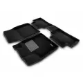 Коврики текстильные с бортиком 3Д Евромат Джили Кулрей / Белджи х50 (3D Euromat Geely Coolray, BelGee X50) с полиуретановым подпятником, черные