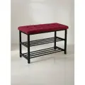 Банкетка для прихожей с мягким сиденьем и полками под обувь, нагрузка 200 кг