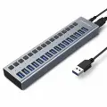 USB 3.0 Hub 16 port ACASIS AC-HS716 (Al, LED, отдельные выкл, блок питания 12V 7.5A)