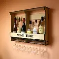 Полка DIVOR.Art, для бутылок, с держателями для бокалов, дерево, 55 см х 65 см