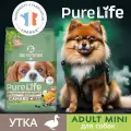 Сухой корм для собак мелких пород, Pro-Nutrition Flatazor Pure Life Adult Mini с уткой (2 кг), беззерновой, гипоаллергенный, Франция