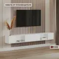Тумба под телевизор подвесная в гостиную , тумба навесная под ТВ в спальню 210 см белый