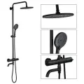 Душевая система с термостатом Frap F24006-6, латунь, черный матовы
