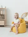 Детское эргономичное кресло UNIX Kids Bear Yellow Мишка, съемный чехол, до 100 кг, размер L, желтый, 52х57х49 см