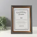 Фоторамка А4 Вайолетт, пластик, серая с золотой полосой, 1.5x25.4x34 см