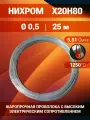 Проволока нихром 0,5 мм количество 25 метров в бухте / Х20Н80