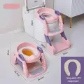 Горшок-трансформер с лесенкой для унитаза и ручками, мягкое сиденье ПВХ, розовый