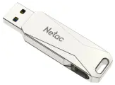 USB флеш-накопитель 64Gb Netac Netac U782C Dual, USB + TypeC, серебро USB 3.0 (NT03U782C-064G-30PN)