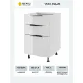 Кухонный шкаф напольный с 3 ящиками Beneli Color, 50х57.6х82 см, белый глянец, ЛДСП