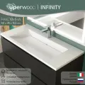 Раковина для ванной 100 см, Uperwood Infinity, белая глянцевая
