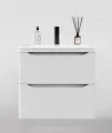 Тумба с раковиной Style Line Марелла 60 Люкс Plus антискрейтч подвесная белая матовая