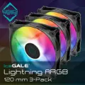 Вентиляторы для корпуса Iceberg Thermal IceGALE 120 Lightning A-RGB 3 шт. G12LT-B3A