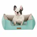 Лежак DogModa Пастель, 66x53x22 см, мятный, для кошек и собак, прямоугольный