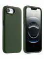 Кожаный чехол накладка с Magsafe Regal SC для iPhone 16E, зеленый