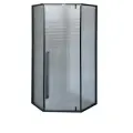 Душевой уголок Ceruttispa 90x90 C3ABD профиль Черный стекло рифленое алюминий черный Китай