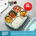 Meichun (Maxcook) 304 Stainless Steel Lunch Box, Extra Large And Deep Five-Compartment Student Lunch Box Tray 2L with Utensils, Insulated Bag MCFT8765