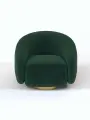 Кресло Крутящееся Manons Maison Kali, механизм Нераскладной, Велюр темно-зеленый/цоколь Gold, 82х73х79 см