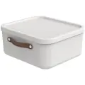 Ящик Rotho Maloja для хранения вещей, пластиковый с крышкой и ручкой, белый, 20 л (1055001023)