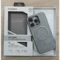 Чехол для iPhone 16 Pro 6.3, Puloka Solemn with MagSafe с гладкой текстурой кожи, Серый титан