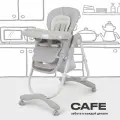 Стульчик для кормления Rant Cafe RH300, с двойным столиком, 5-точечные ремни, блокировка колес