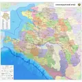 Настенная карта Краснодарского края 125 х120 см (на баннере)