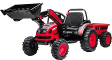 Harley Bella Детский электромобиль трактор с ковшом и прицепом (красный, 2WD, EVA) - HL389-LUX-RED-TRAILER