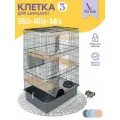 Клетка для шиншилл PetTails № 3, разборная, шаг прута до 14мм; 58х40хh94см, серая