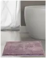 Коврики в ванну туалет не скользящий длинный ворс с вырезом Bath Plus Тиволи 90х60 светло-фиолетовый