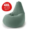 Кресло мешок Bean Joy, пуфик мешок, бескаркасное кресло, размер 4XL, мебельный велюр, пыльный ментол