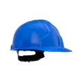 Каска строительная / защитная Лидер (синяя) с электрозащитой, креплениями для наушников, щитков