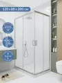 Душевой угол 120х80х200 см. Ulitka Joy стекло прозрачное 6 мм, профиль хром