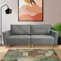 Раскладной диван кровать Чикаго прямой модульный, механизм еврокнижка, 217х85х84 см, серый