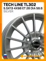 Автомобильные диски Tech Line TL302 5.5x13 4x98 ET 28 Dia 58.6 silver
