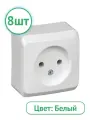 Розетка Systeme Electric Этюд для открытой проводки белый PA16-001B (комплект из 8 шт.)