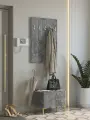 Мягкая вешалка в прихожую настенная, из велюра, с золотыми крючками, цвет серый/золотой