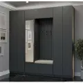 Прихожая Руэлла 2.2 метра со шкафом. Модульная. Лдсп. Графит/Серый