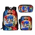 Аниме рюкзак SEGA Соник 3 штуки, about 17 inch, Синий