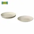 IKEA Набор тарелок, бежевый с блеском, 20 см.