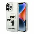 Karl Lagerfeld чехол для iPhone 15 Pro Max, пластиковый NFT Karl & Choupette Glitter Transparent
