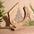 Сувенир интерьерный в деревянном кольце Ёлочка 25х8х28 см