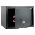 Сейф для денег и документов с ключом маленький мебельный, мини шкаф для хранения вещей дома и в офисе, 250x350x250 мм, графит, Daswerk (Дасверк), 291342