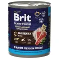 Brit Premium 12шт по 850г с говядиной и рисом консервы для взрослых собак всех пород
