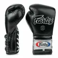Боксерские перчатки на шнурке Fairtex BGL-7 черный 14 унций