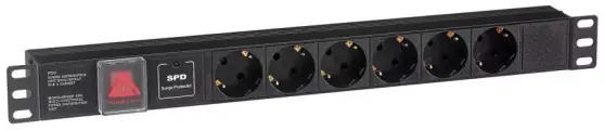 Блок розеток Exegate ServerPro PDU-19H607 Al-6S-C14-SW-SPD1 (EX280832RUS)