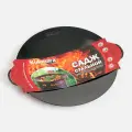 Сковорода-садж KUKMARA, 2 ручки, сталь, 49 см, толщина 2 мм, черный
