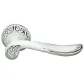 Ручка дверная Morelli MH-22-CLP W/PC белый/хром, ручки для межкомнатных дверей на круглой накладке комплект, фурнитура