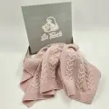 Плед детский вязанный в подарочной коробке La Tuziki / Broche из шерсти длина 90см, ширина 90см