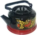 Чайник 3,5л эмаль С2713.8 декор красно-черный с петлёй (закатн. дно) стальэмаль